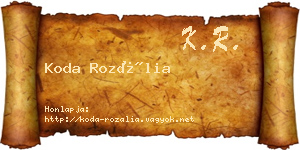 Koda Rozália névjegykártya