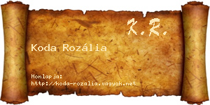 Koda Rozália névjegykártya